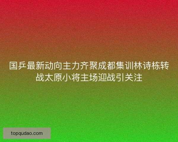 国乒最新动向主力齐聚成都集训林诗栋转战太原小将主场迎战引关注
